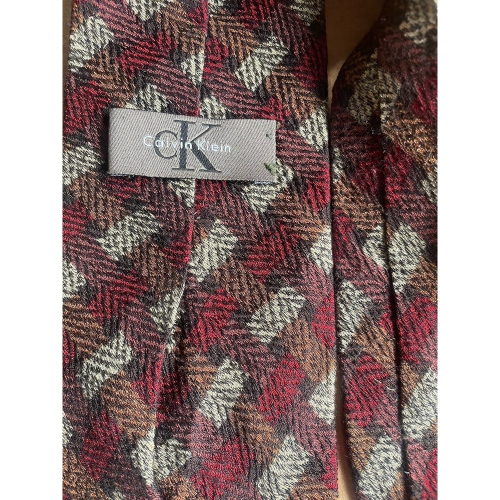 Vintage Calvin Klein Wide Silk Executives Tie Made In USA Herringbone Like Weave